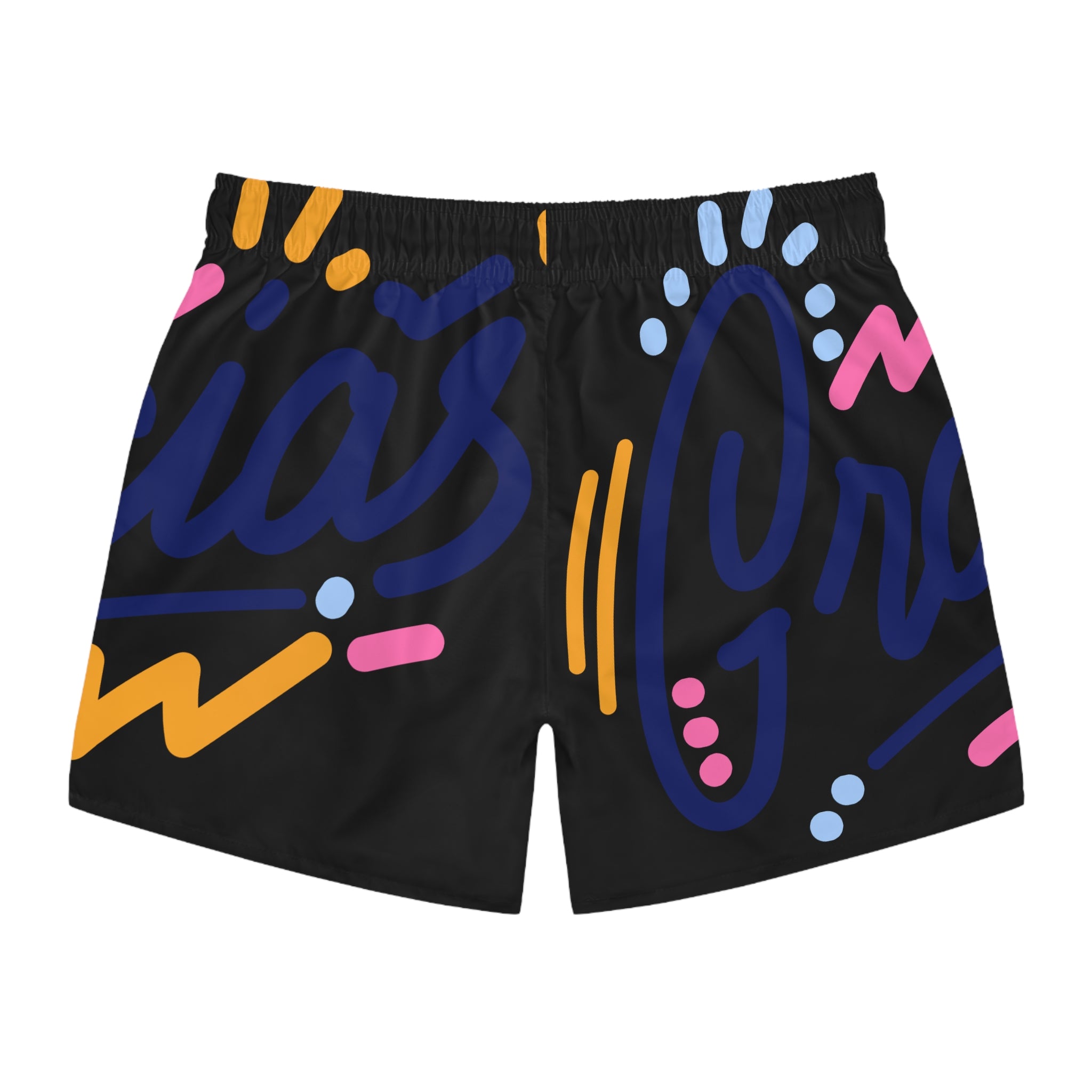 Colorful Graphic Swim Trunks, Beach Shorts for Summer Fun, Vacation Wear, Pool Party Gear, Men's Swimwear