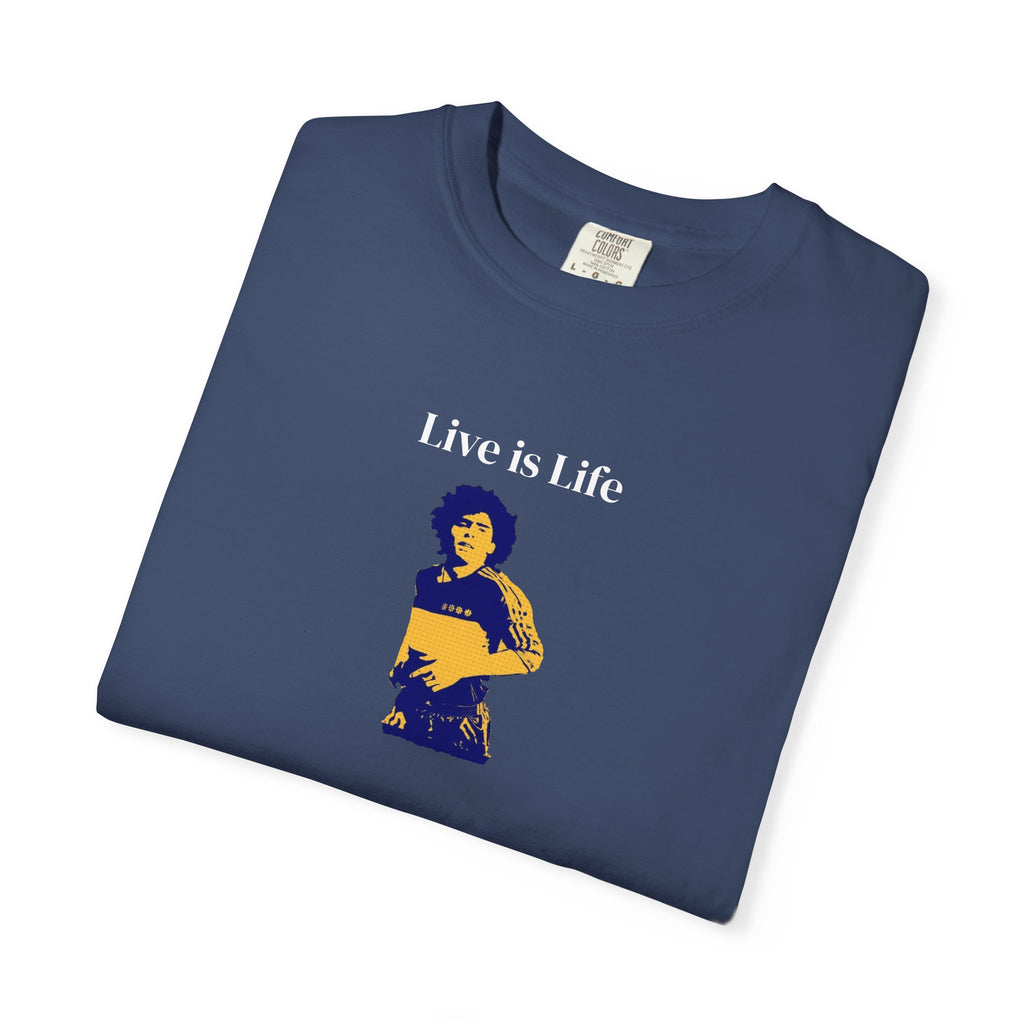 Live is Life - White T-Shirt Sports Unisex Garment-Dyed Tee
