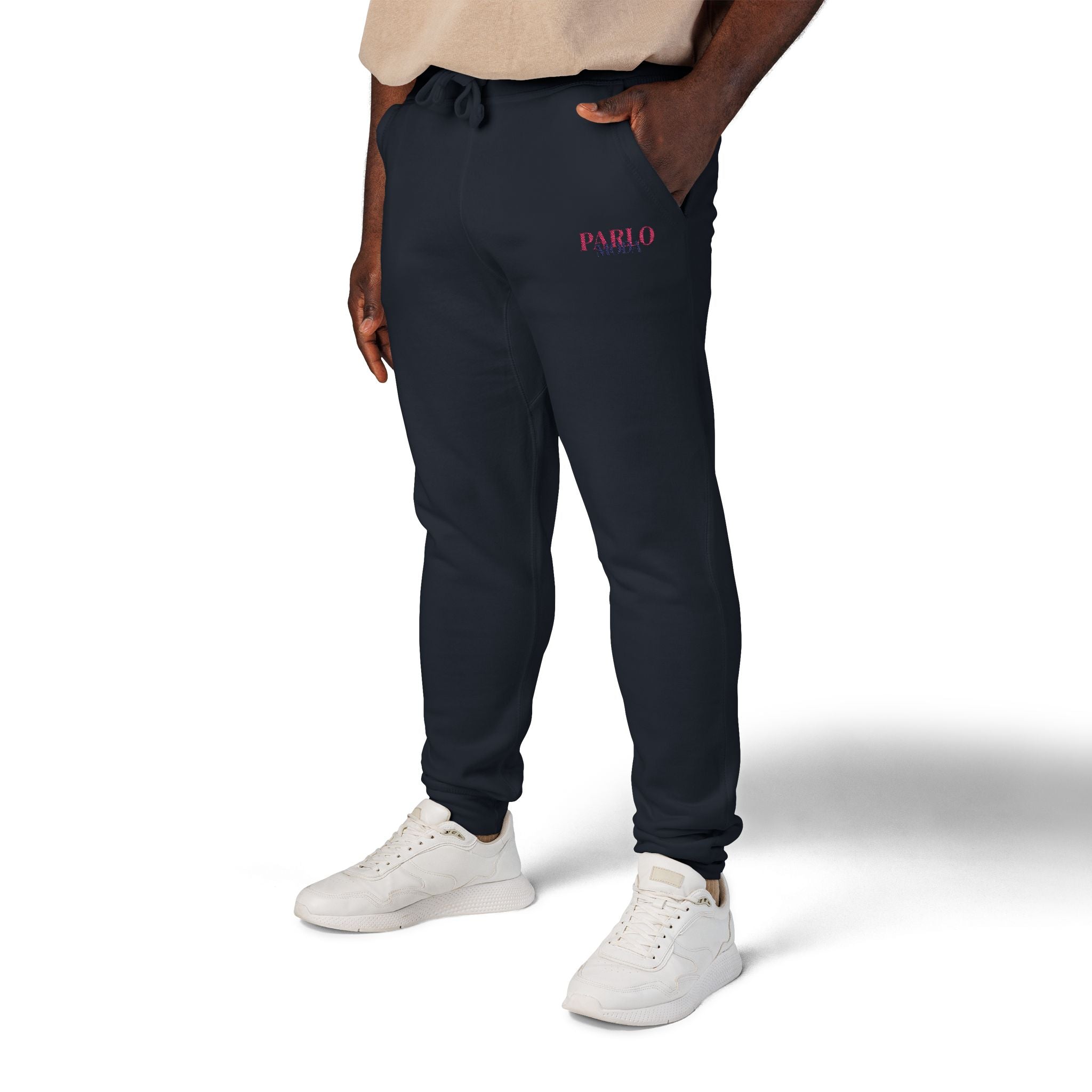 PARLO MODA - Embroidered Fleece Sweatpants