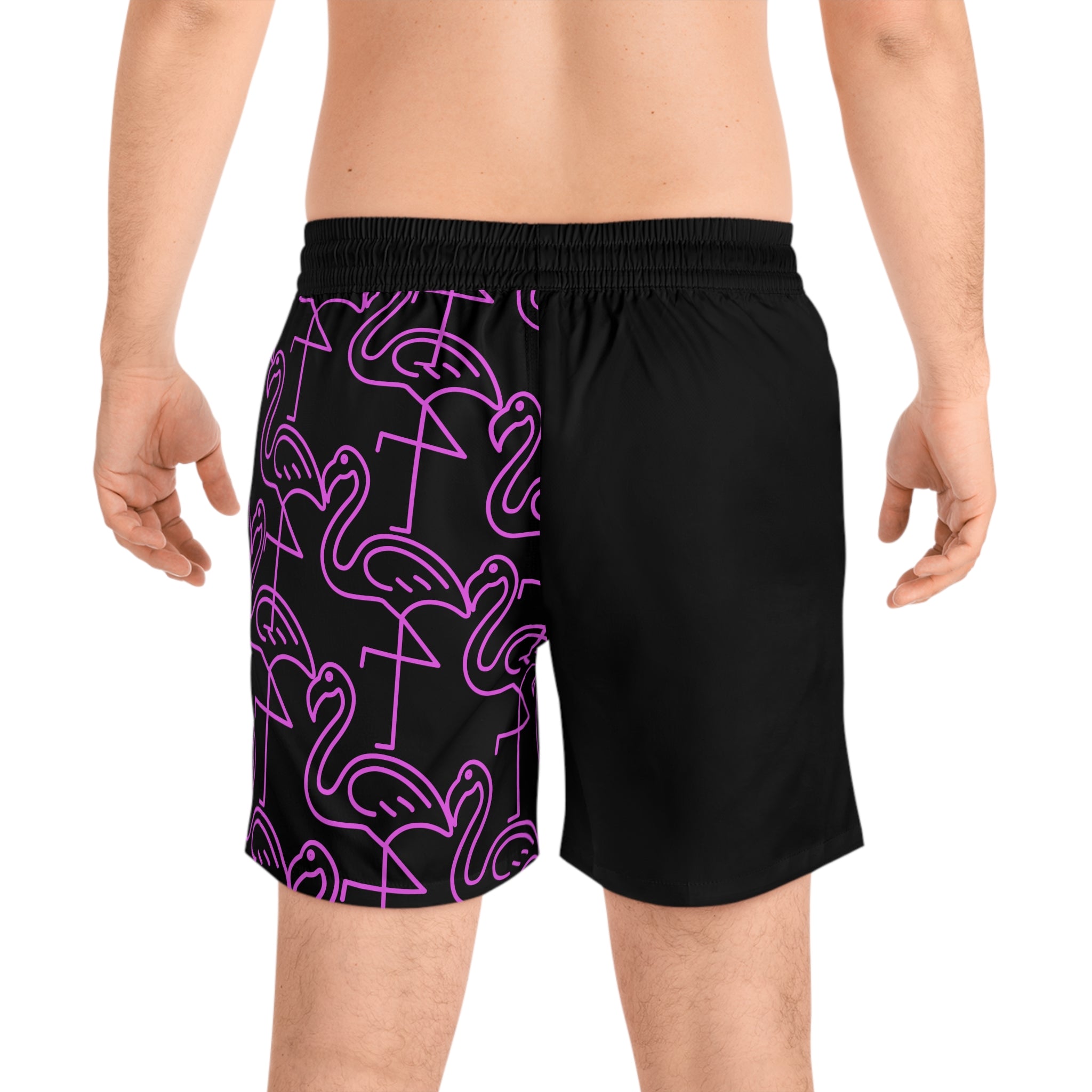 Flamingo Print Men's Swim Shorts