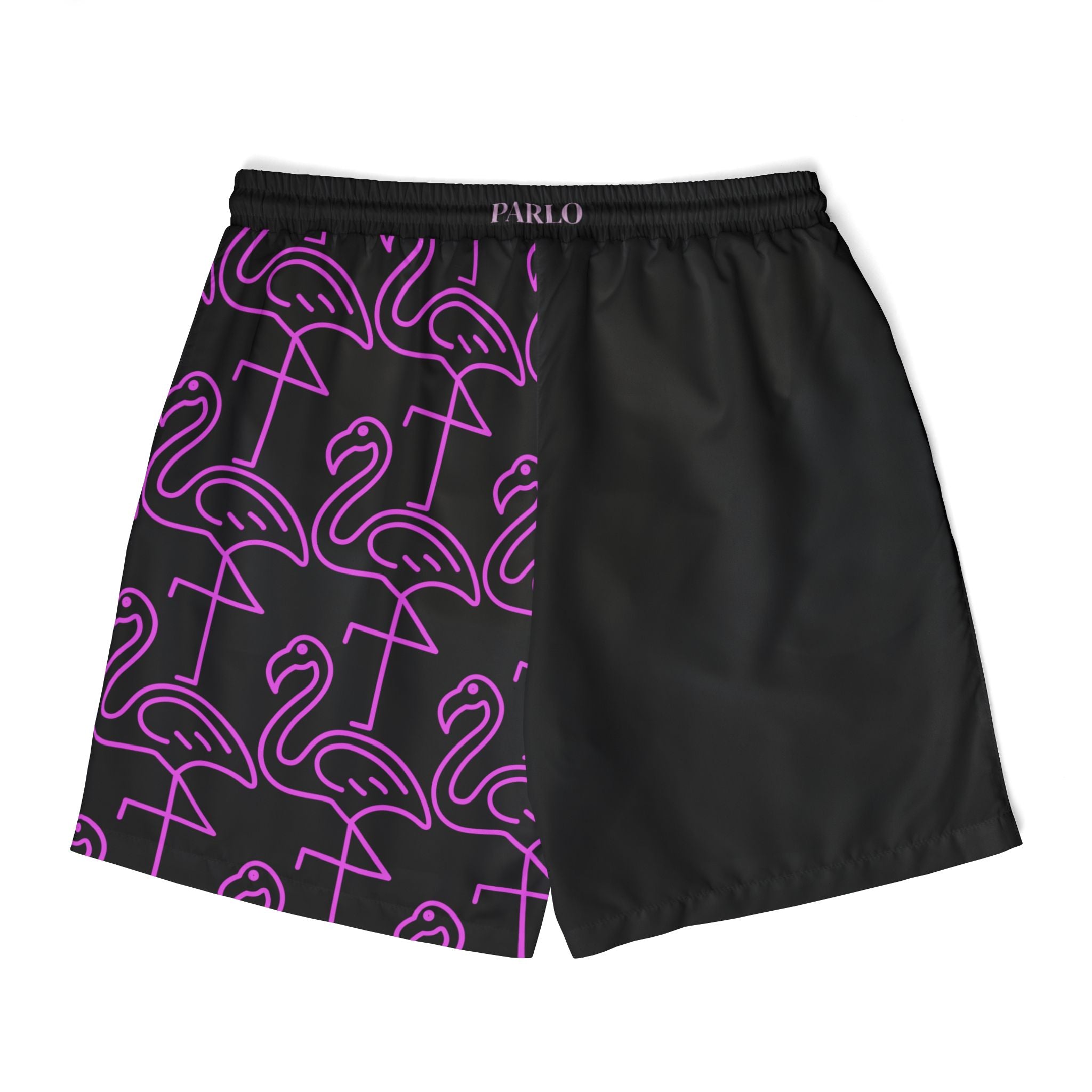 Vibrant Flamingo Print Swim Shorts, BY PARLO - Fun Beachwear, Unisex Swim Trunks, Summer Pool Party, Tropical Vacation Essentials