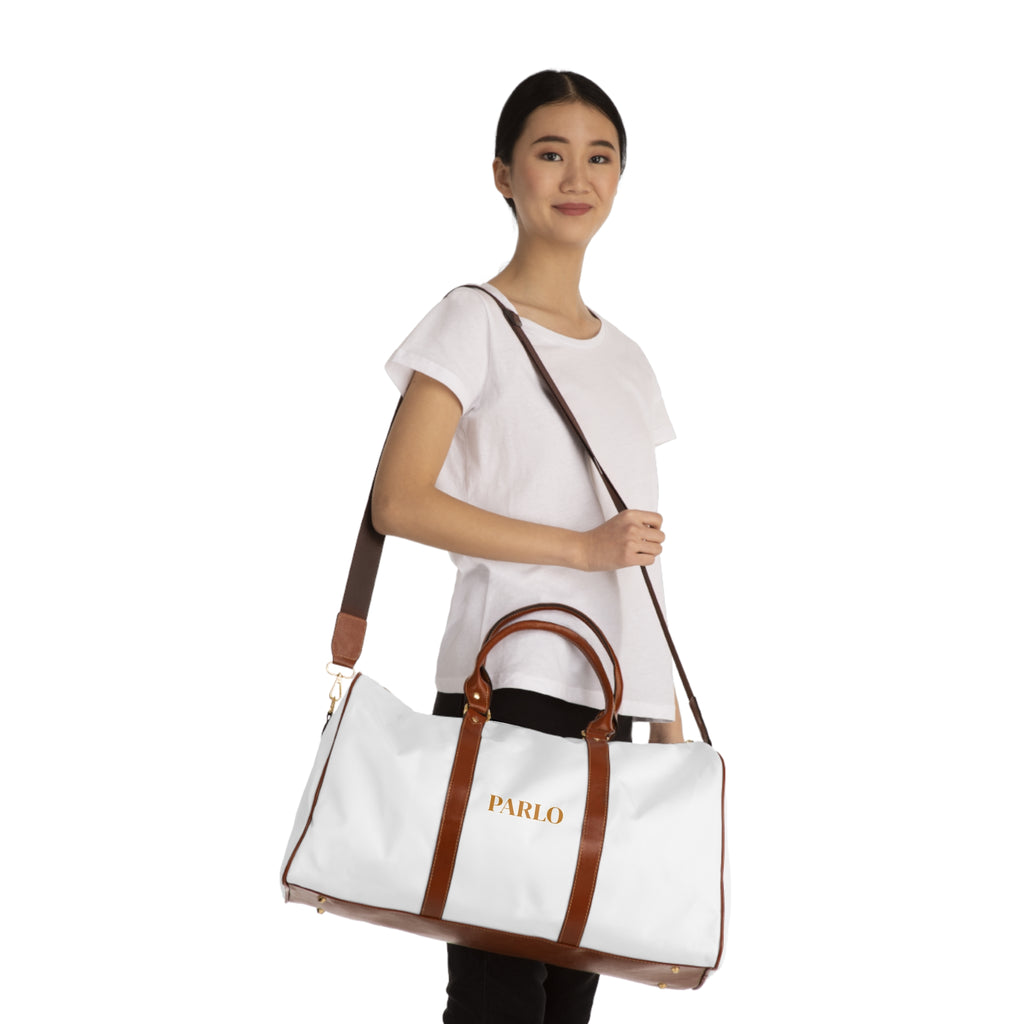 Chic Waterproof Travel Bag, Stylish Overnight Bag, Weekend Getaway Tote, Durable Luggage, Gym Bag.