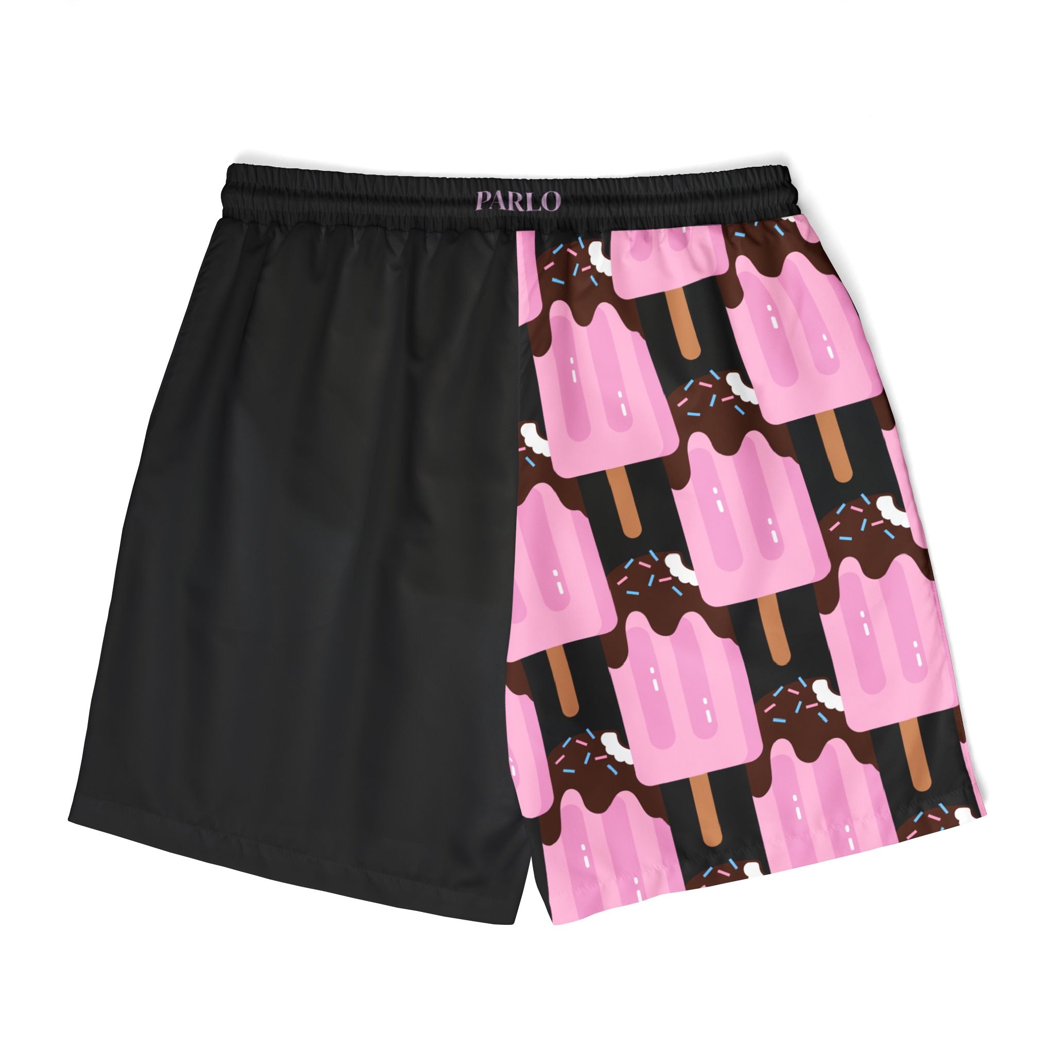 Ice Cream Print Unisex Swim Shorts - By PARLO Fun Beachwear, Summer Swim, Poolside Style, Vacation Essentials, Gender-Neutral Swimwear