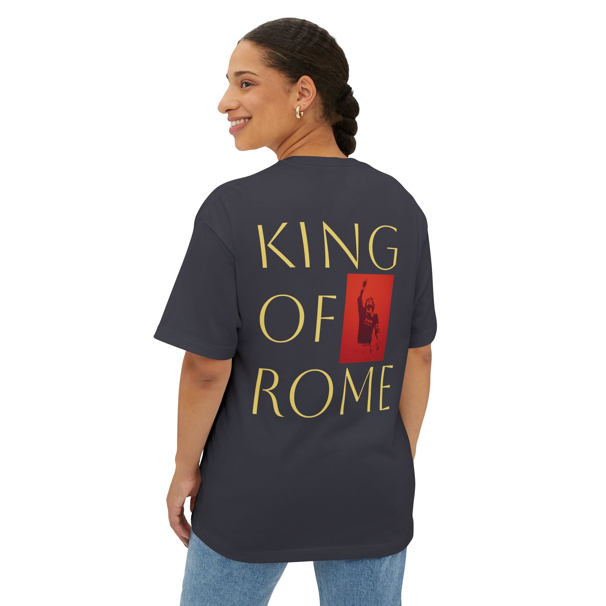 FRANCESCO - King of Rome - Unisex Oversized Boxy Tee, Casual Wear, Street Style, Weekend Outfit, Gift for Him/Her, Graphic Tee
