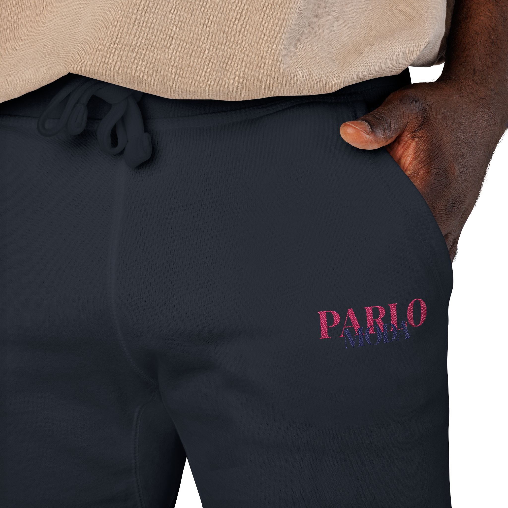 PARLO MODA - Embroidered Fleece Sweatpants