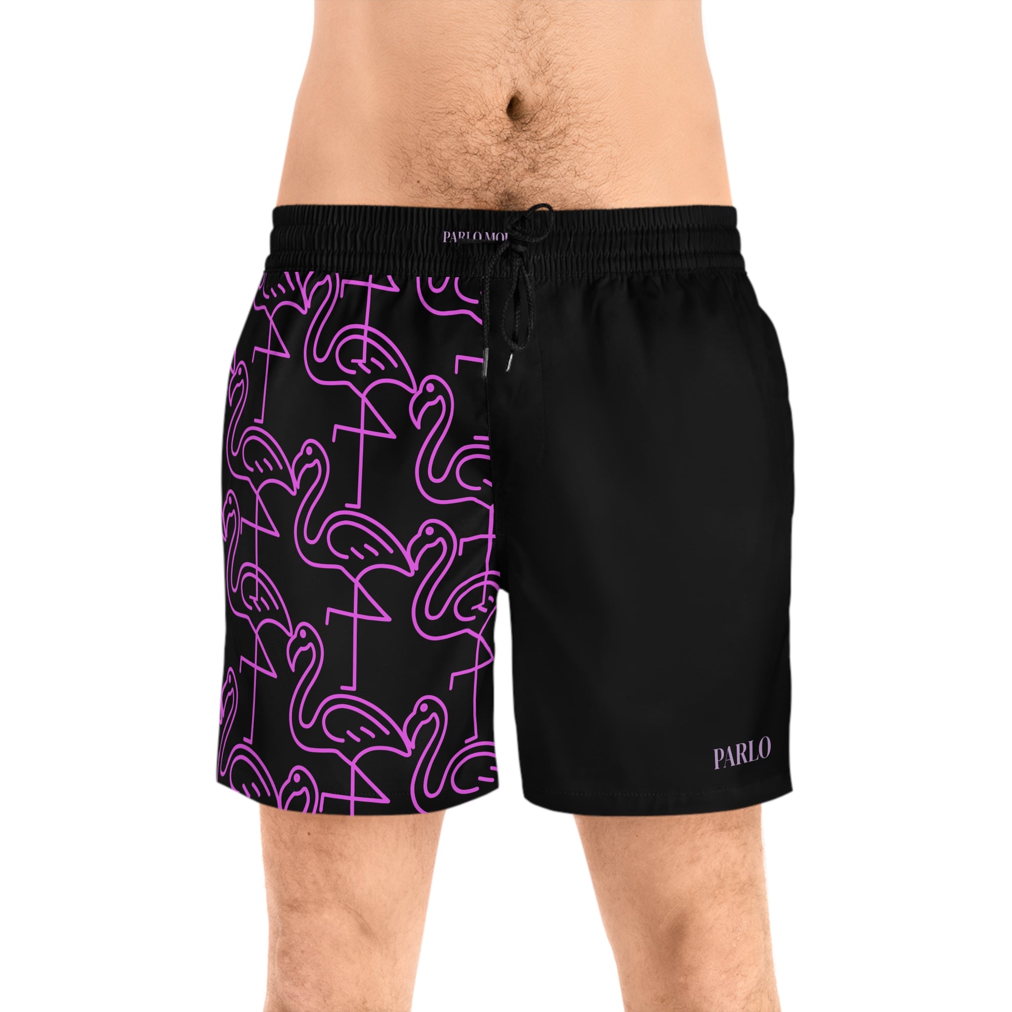 Flamingo Print Men's Swim Shorts