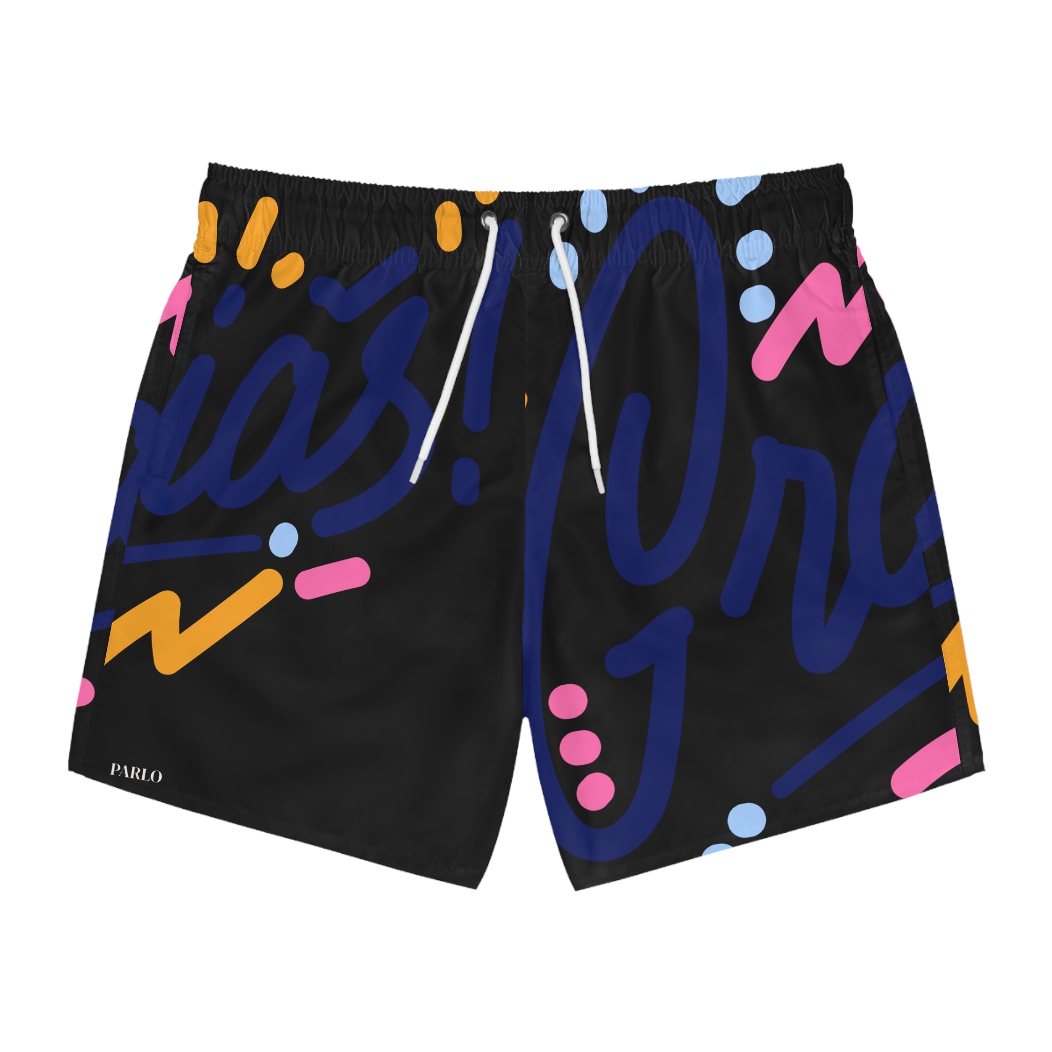 Colorful Graphic Swim Trunks, Beach Shorts for Summer Fun, Vacation Wear, Pool Party Gear, Men's Swimwear