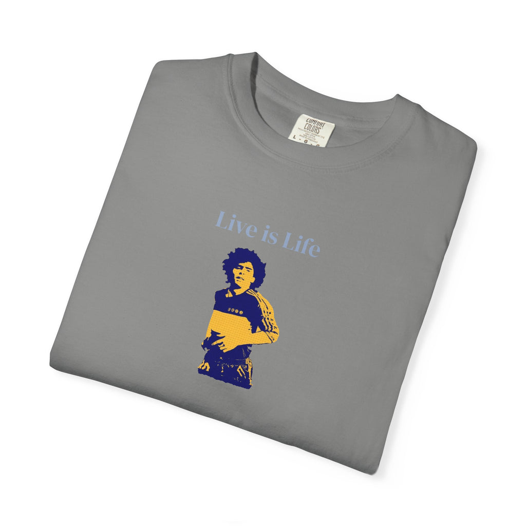 Live is Life - White T-Shirt Sports Unisex Garment-Dyed Tee