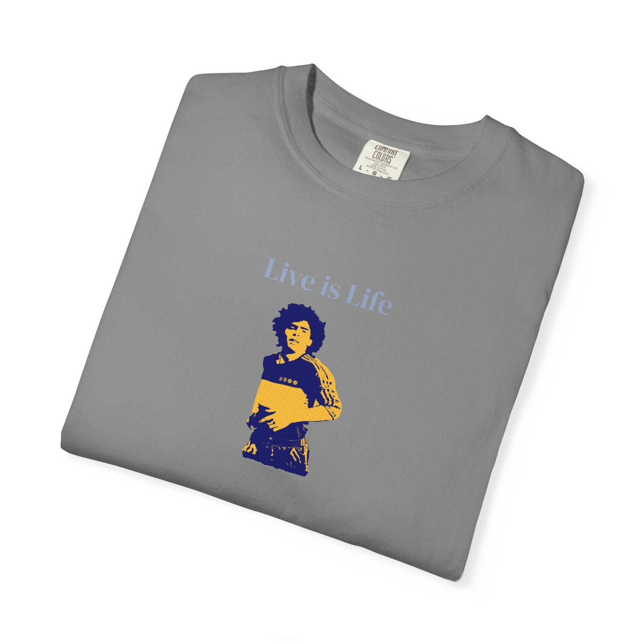 Live is Life - White T-Shirt Sports Unisex Garment-Dyed Tee