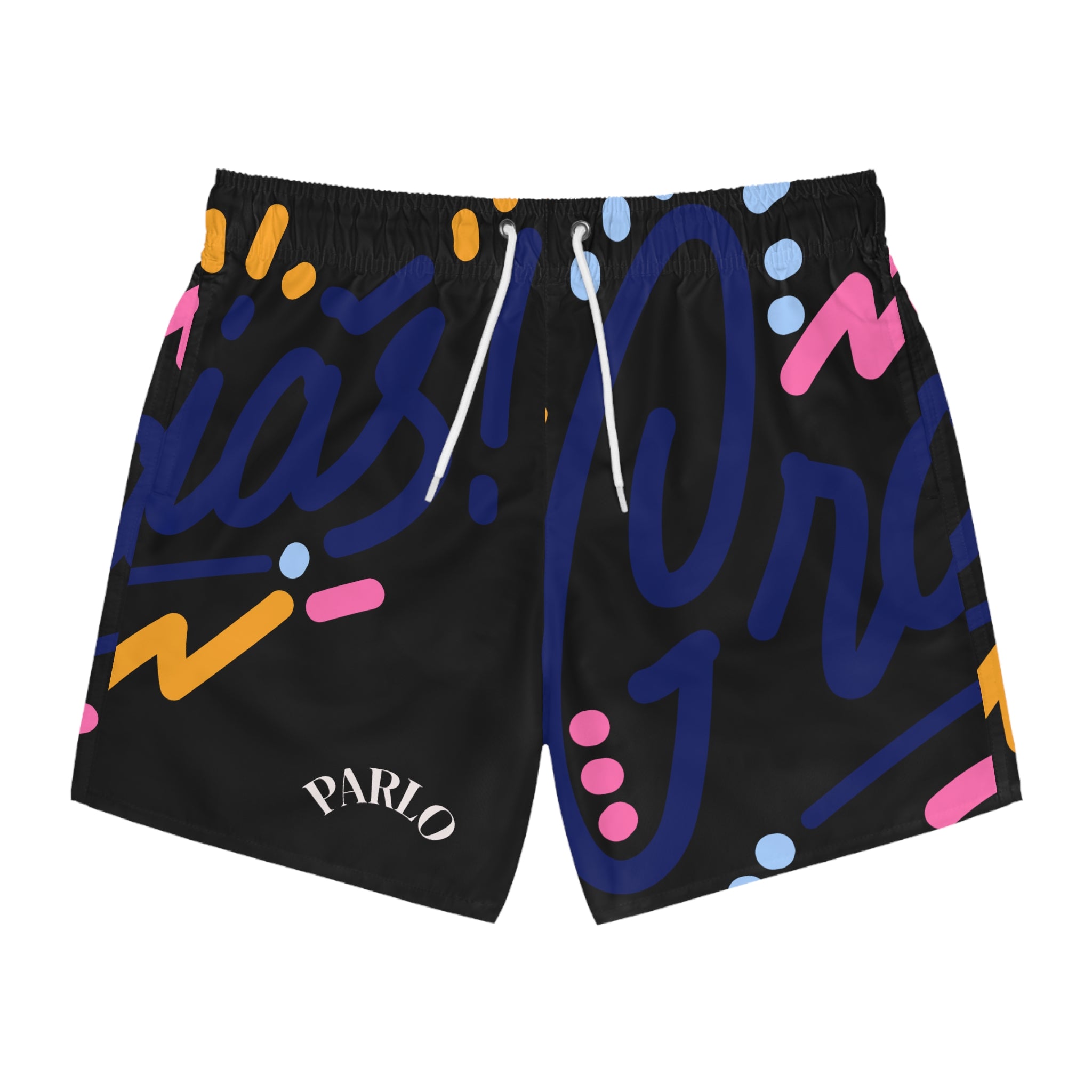 Colorful Graphic Swim Trunks, Beach Shorts for Summer Fun, Vacation Wear, Pool Party Gear, Men's Swimwear